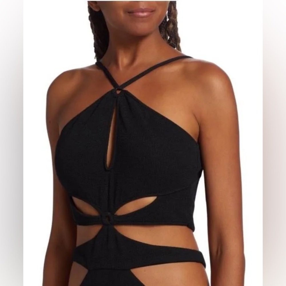 PatBo Black Asterisk Cutout Stretch-Knit Maxi Dress Size 2 / XS - Picture 3 of 9